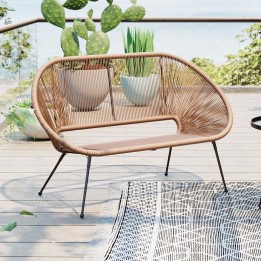 Banquette de jardin marron et noir - Acapulco - Kare Design
