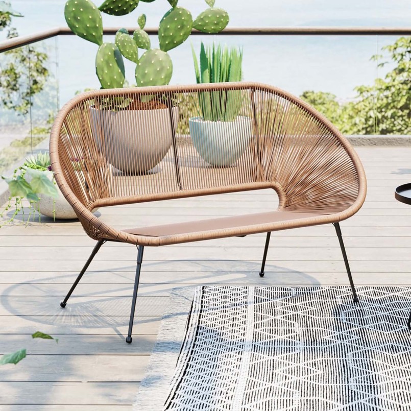 Bruin en zwart tuinbankje - Acapulco - Kare Design