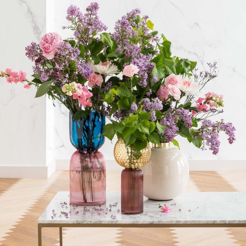 Vase en verre jaune rose - Marvelous Duo - Kare Design