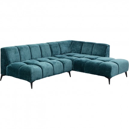 Corner Sofa Nia right velvet blue Kare Design