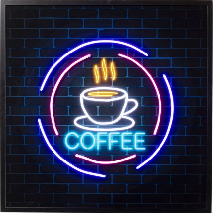 Glass Picture Coffee LED 3D Kare Design