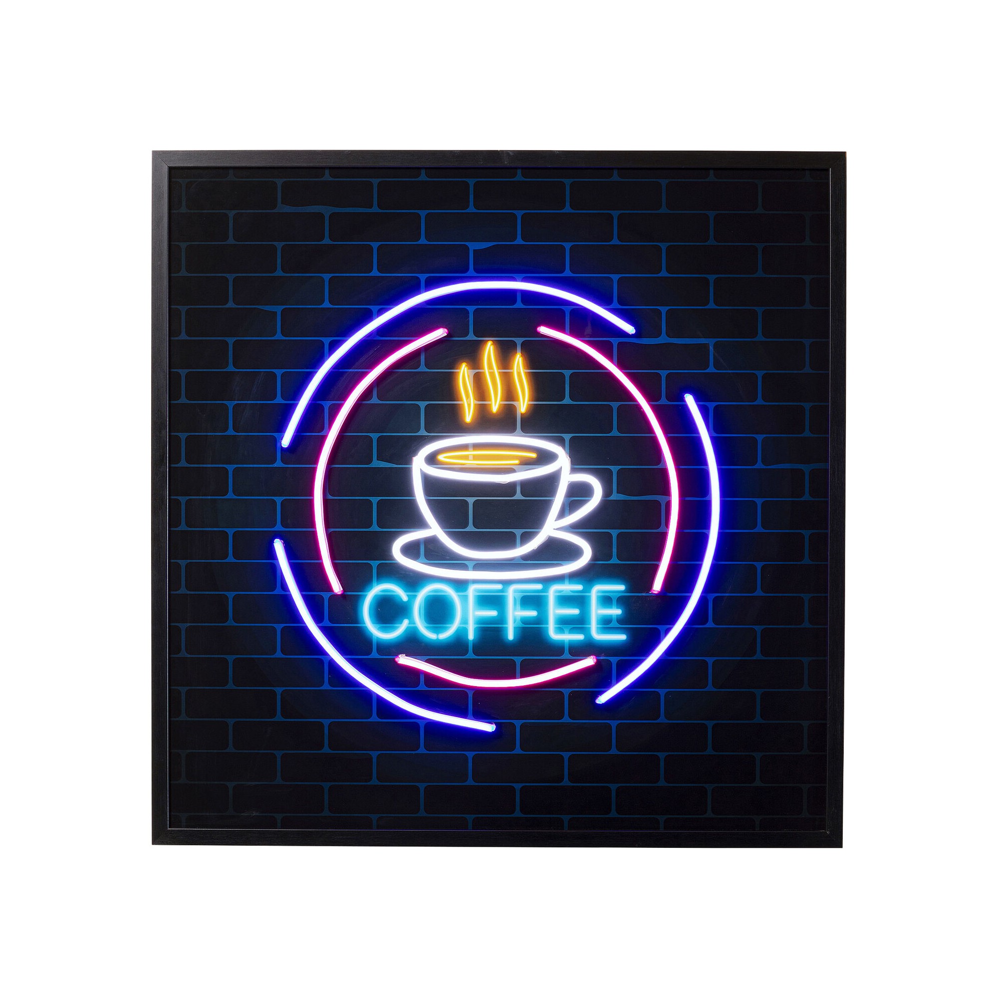 Glass Picture Coffee LED 3D Kare Design