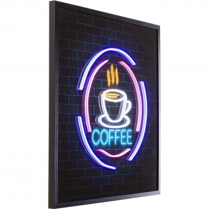 Wandfoto Coffee LED 3D Kare Design