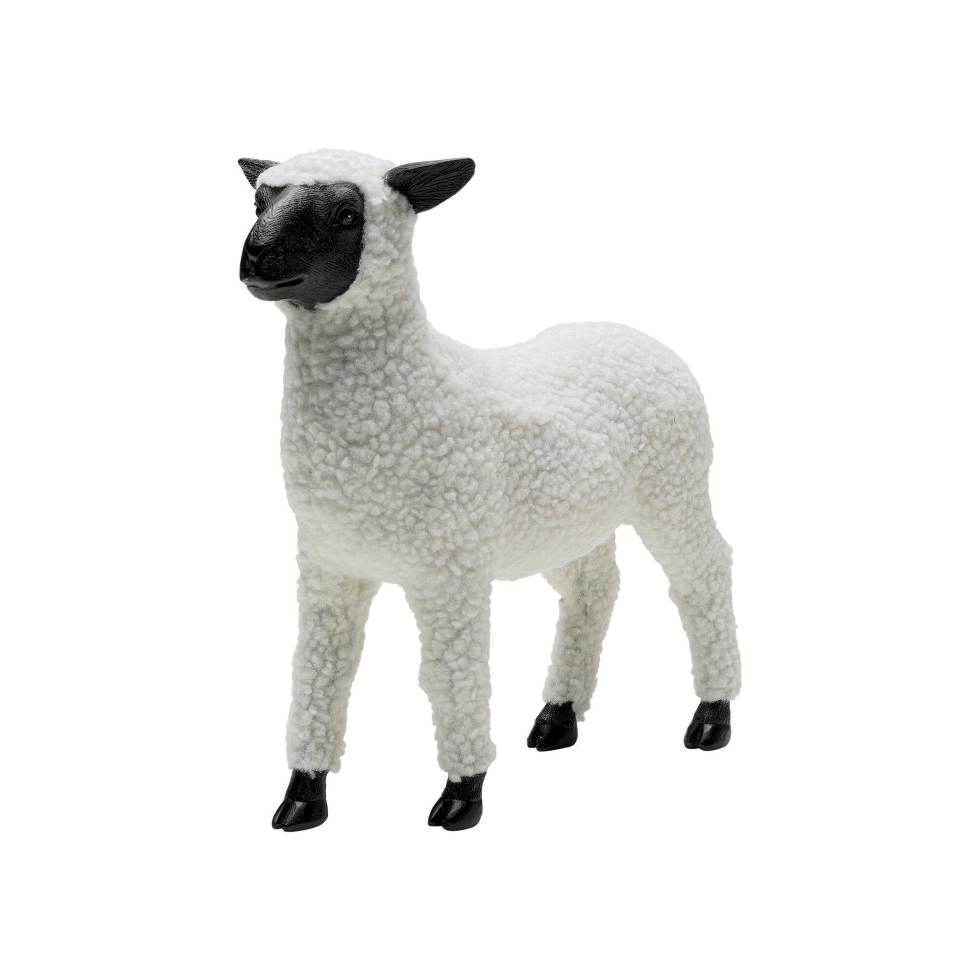 Figurine décorative Happy Sheep Wool blanc 28cm