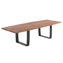 Garden table in steel and reclaimed teak - Fanny - Gescova
