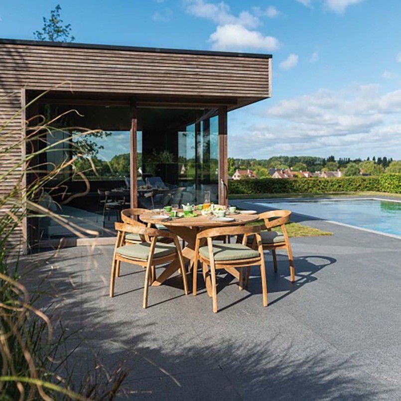 Round wooden garden table - Java - Gescova
