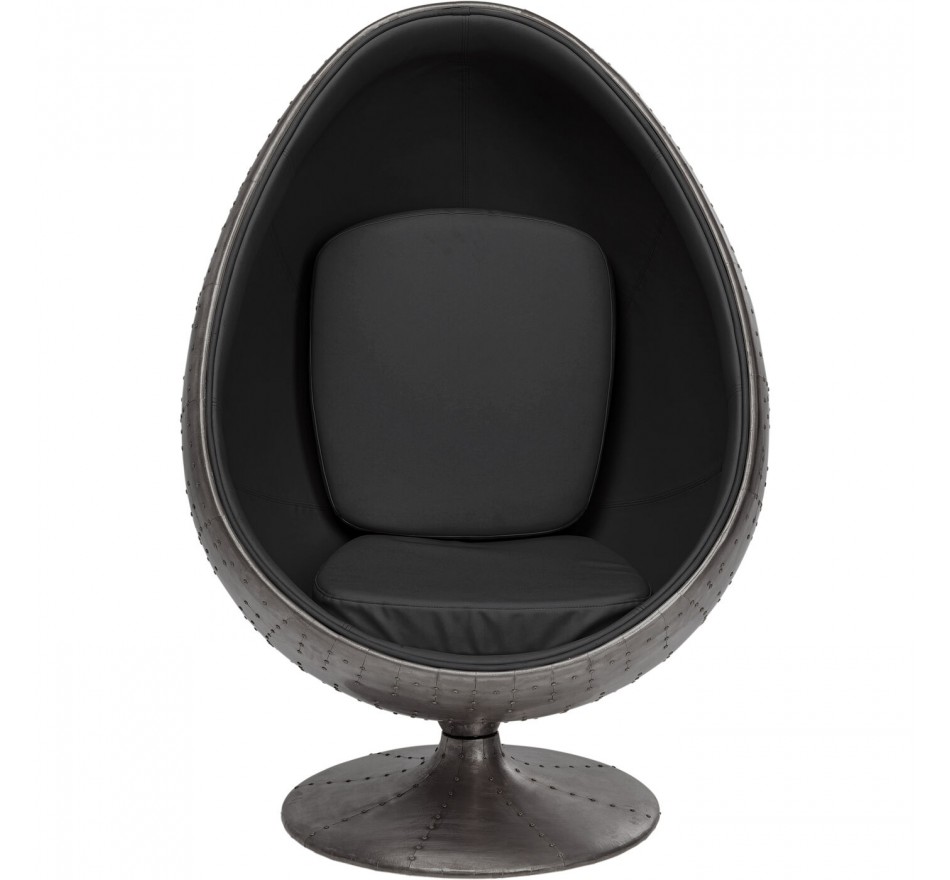 Draaifauteuil Eye Ball fluweel zwart Kare Design