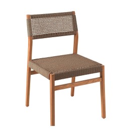 Chaise de jardin en teck et corde brune - Luna - Gescova