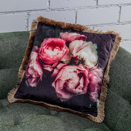 Cushion Fringe Blush Roses Kare Design