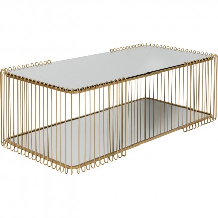Coffee Table Wire Double 120x60cm brass Kare Design
