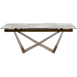 Table à rallonges Connesso laiton 200(+60)x100cm