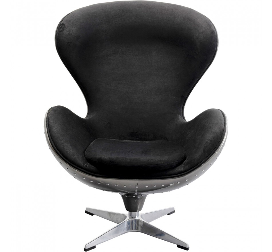 Swivel Armchair Lounge gun metal Kare Design