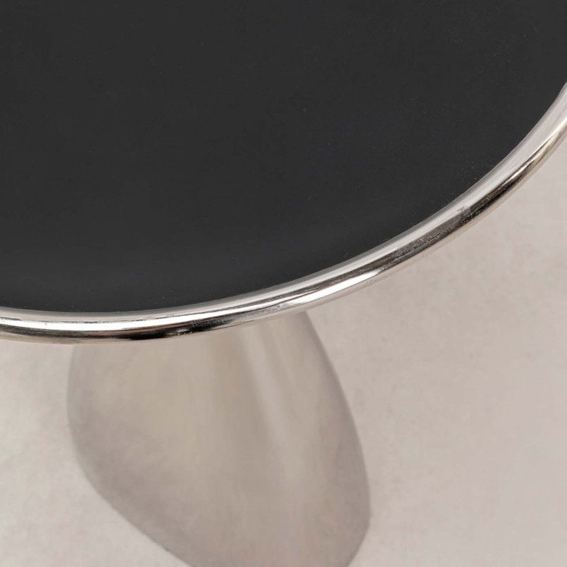 Silver and black aluminum side table - Spacey - Kare Design
