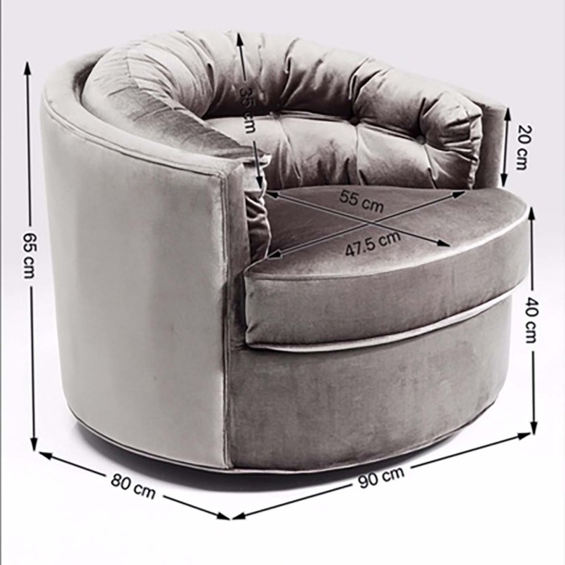 Grijze retro fauteuil - Muziekhal - Kare Design