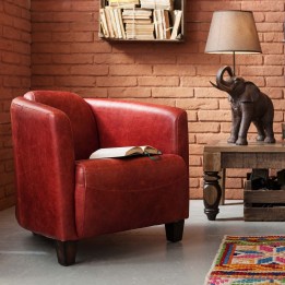 Vintage fauteuil in rood leer - Cigar Lounge - Kare Design