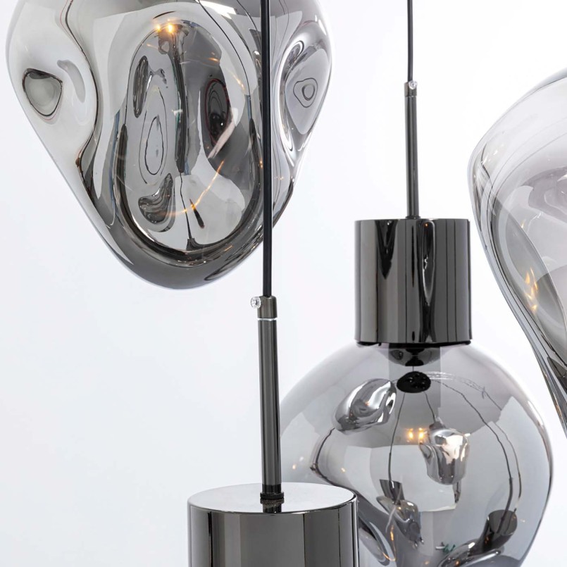 Silver suspension lamp in glass - Supernova - Kare Design