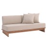 Canapé de jardin en tissu beige et teck - Djerba - Gescova