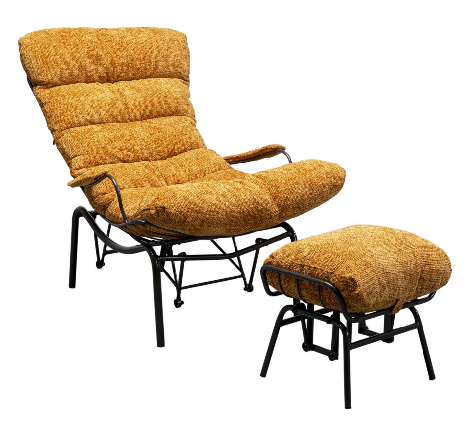 Fauteuil en Voetensteun Vienna Swing geel Kare Design