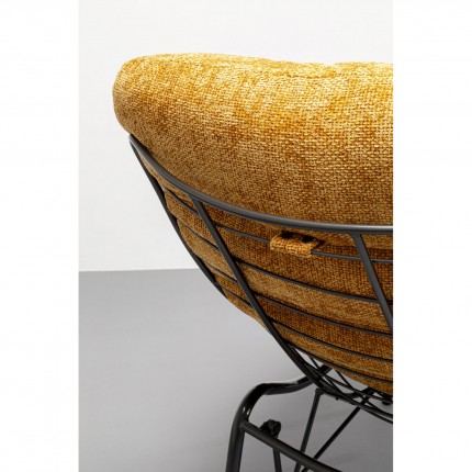 Armchair with stool Vienna Swing yellow Kare Design