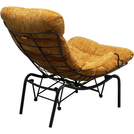 Armchair with stool Vienna Swing yellow Kare Design