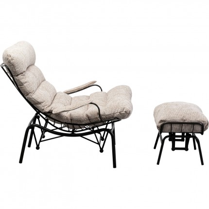Armchair with stool Vienna Swing beige Kare Design