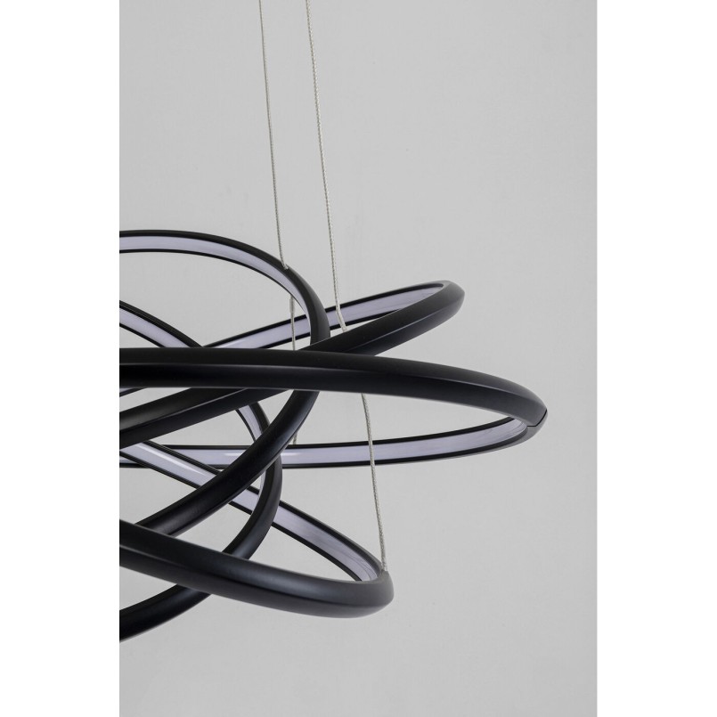 Suspension Saturn noir Ø72cm