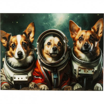 Wandfoto astronauten honden 80x60cm Kare Design