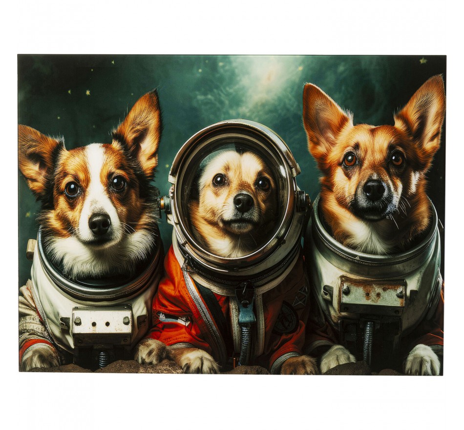 Wandfoto astronauten honden 80x60cm Kare Design
