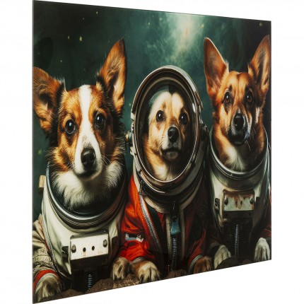 Glass Picture astronaut dogs 80x60cm Kare Design
