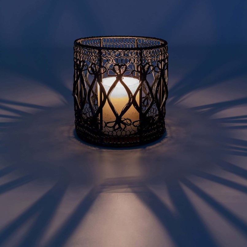 Photophore noir fils en acier - Hayat - Kare Design