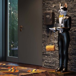 Deco XL black and white standing dog butler - Kare Design