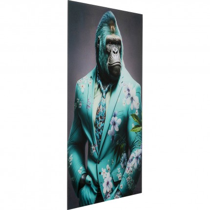 Wandfoto gorilla blauw pak 60x90cm Kare Design