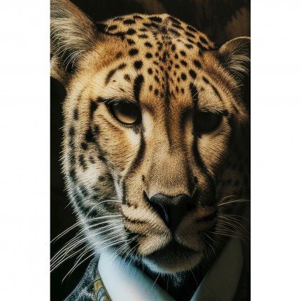 Glass Picture leopard suit 100x150cm Kare Design