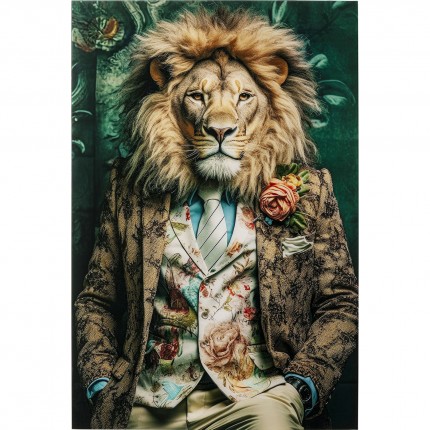 Glass Picture lion suit 100x150cm Kare Design