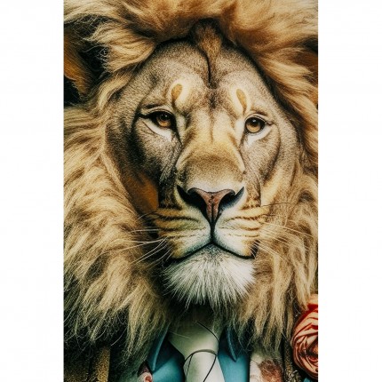 Glass Picture lion suit 100x150cm Kare Design