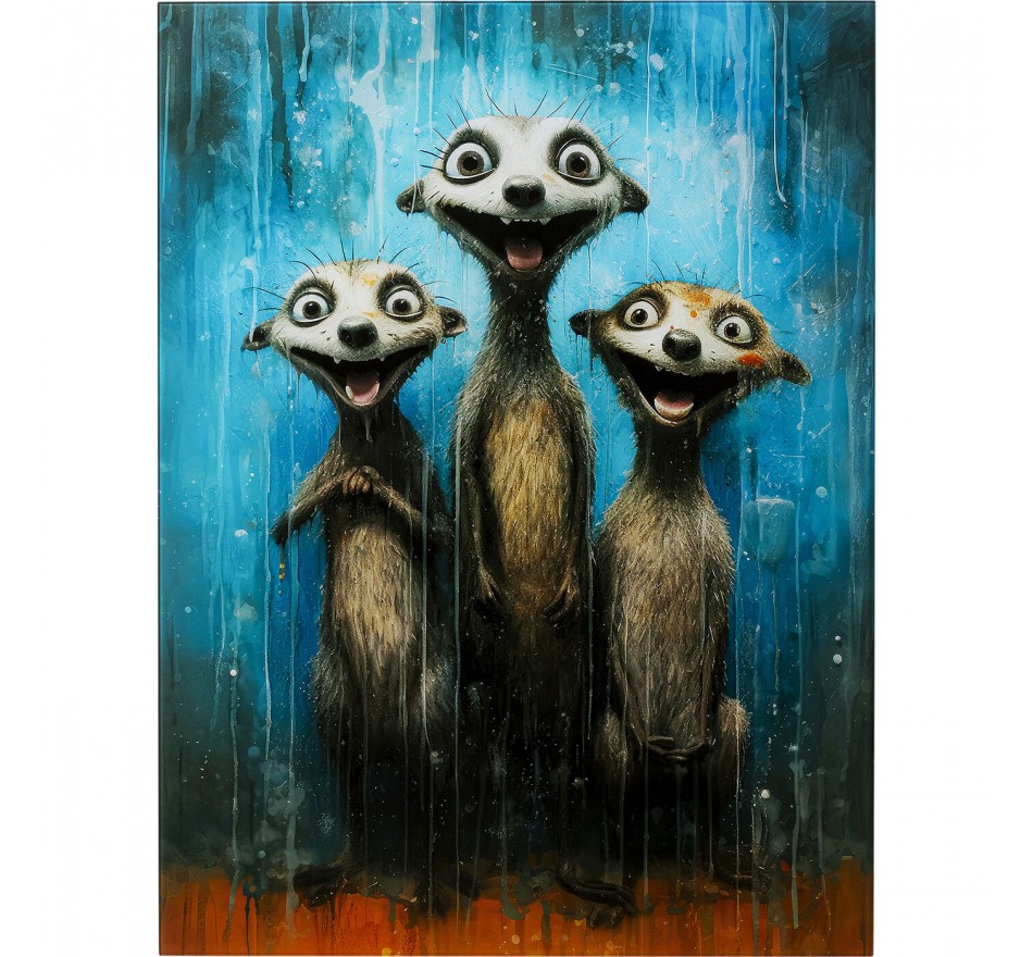 Wandfoto stokstaartjes 60x80cm Kare Design