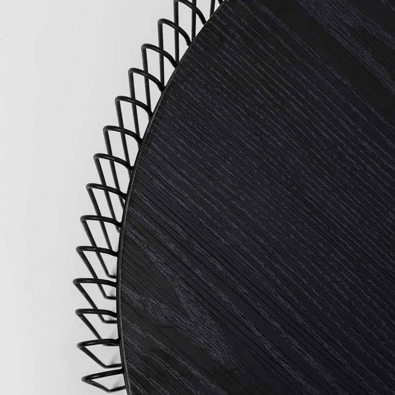 Zwart hout en stalen salontafels - Wire Double - Kare Design