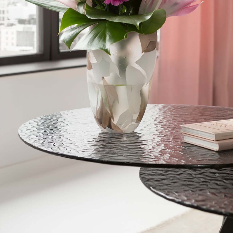 Salontafel van zwart structuurglas - Beverly Bubble - Kare Design
