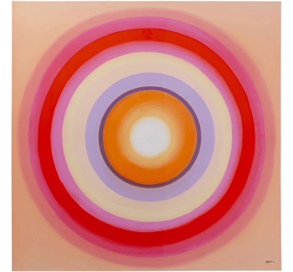 Schilderij Tendency cirkels roze 120x120cm Kare Design