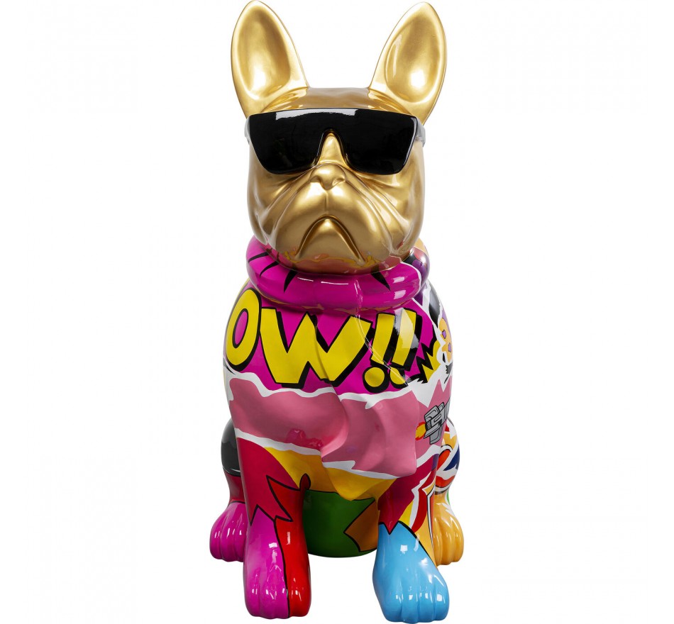 Woonaccessoires goud bulldog graffiti zonnebril 20cm Kare Design