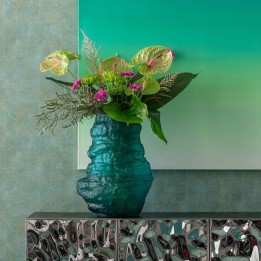 Turquoise glass vase - Enrique - Kare Design