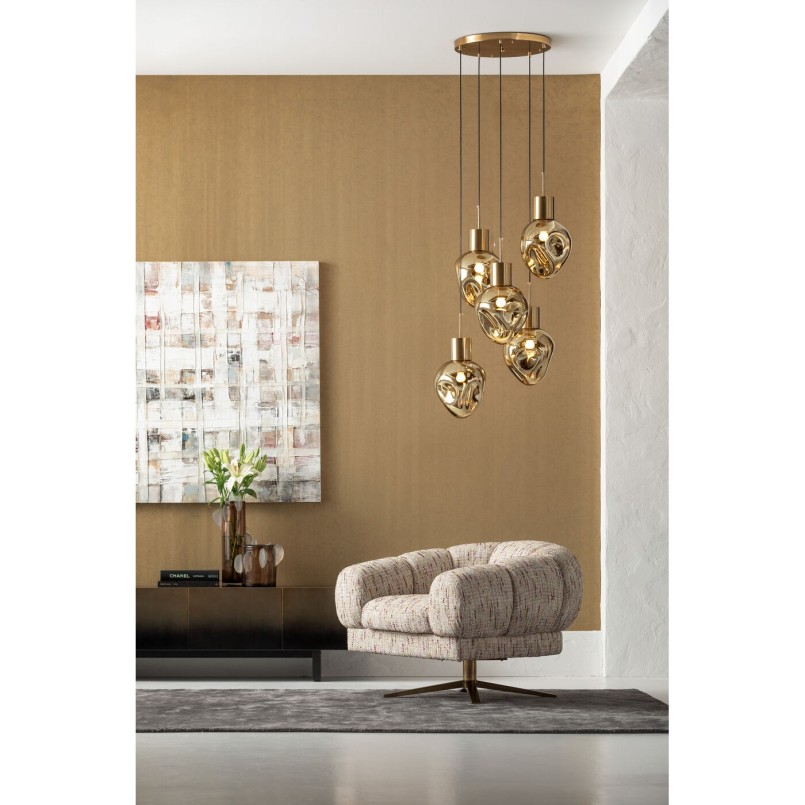 Toile abstraite beige quadrillée - Treccia - Kare Design