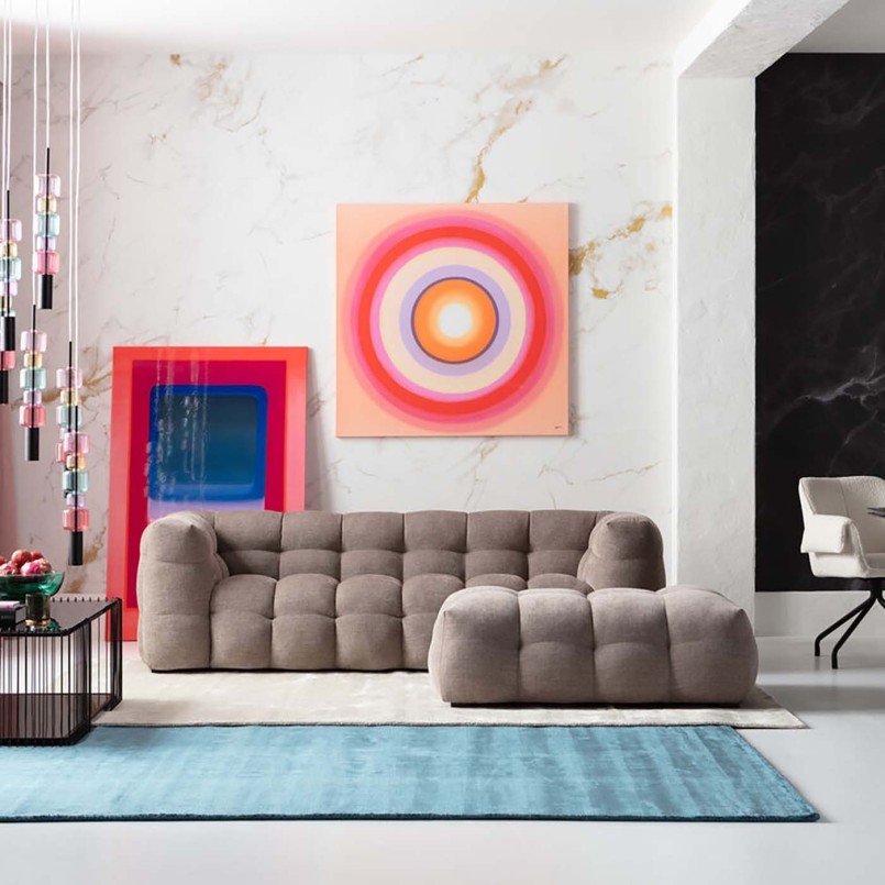 Grijze polyester kruk - Salamanca - Kare Design