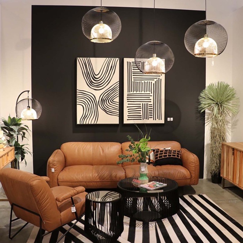 Tableau tracés noirs sur fond beige - Artistic Bow - Kare Design