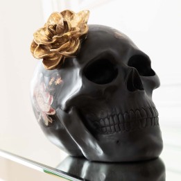 Black skull decoration with flowers - Kare Design