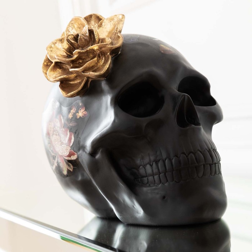 Déco crâne noir avec fleurs - Kare Design