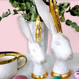 White and gold rabbit head decoration - Kare Design