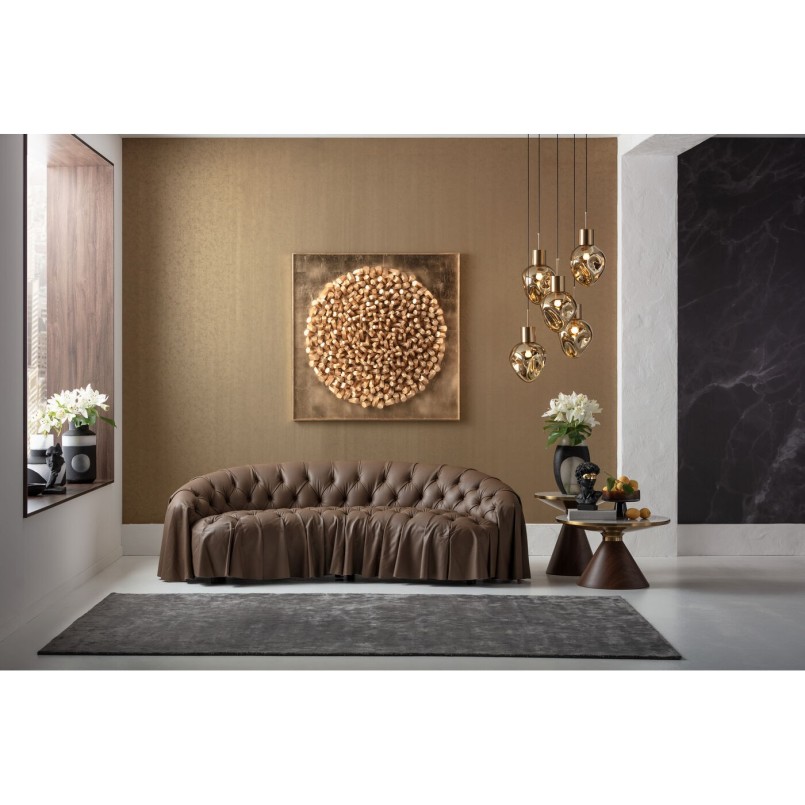 Ronde salontafel in wit steengoed en houteffect - Cono - Kare Design