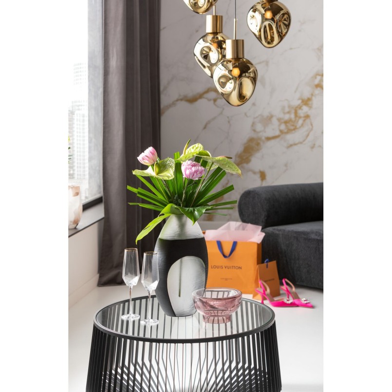 Golden champagne flutes - Diamond Gold Rim - Kare Design