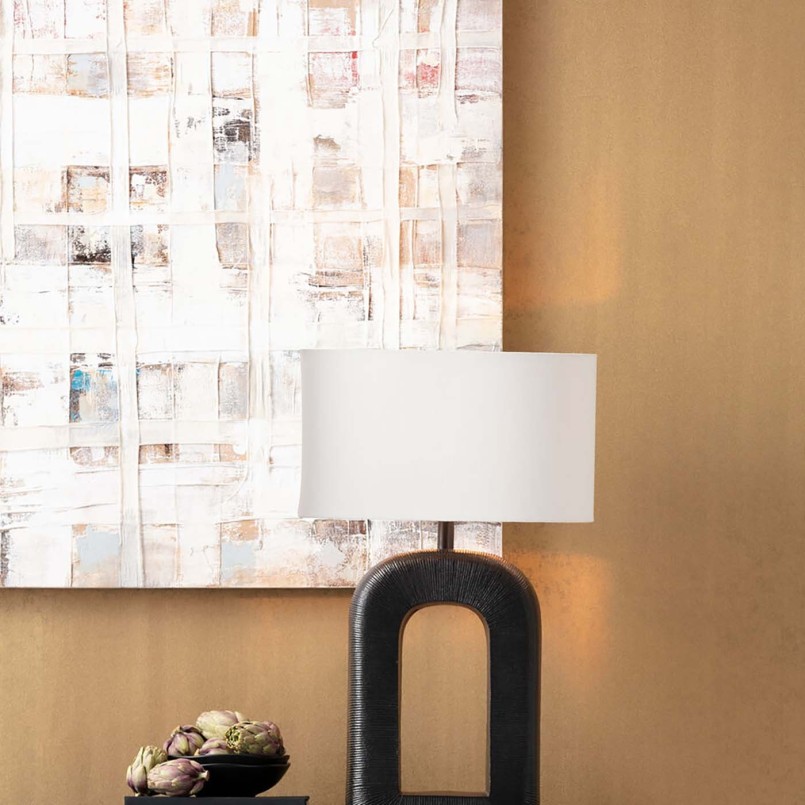 Toile abstraite beige quadrillée - Treccia - Kare Design
